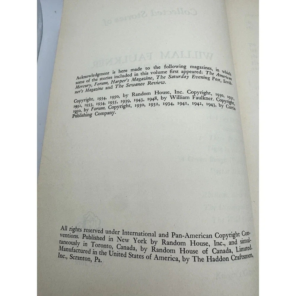 William Faulkner Collected Stories Random House Hardcover 1950